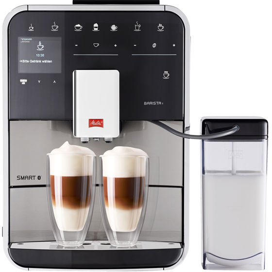 Melitta® Kaffeevollautomat Melitta Barista T Smart Edelstahl 6761414 – Studio view of stainless steel smart coffee machine Melitta® Kaffeevollautomat Melitta Barista T Smart Edelstahl 6761414 – Studio view of stainless steel smart coffee machine